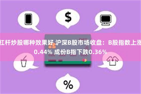 杠杆炒股哪种效果好 沪深B股市场收盘：B股指数上涨0.44% 成份B指下跌0.36%